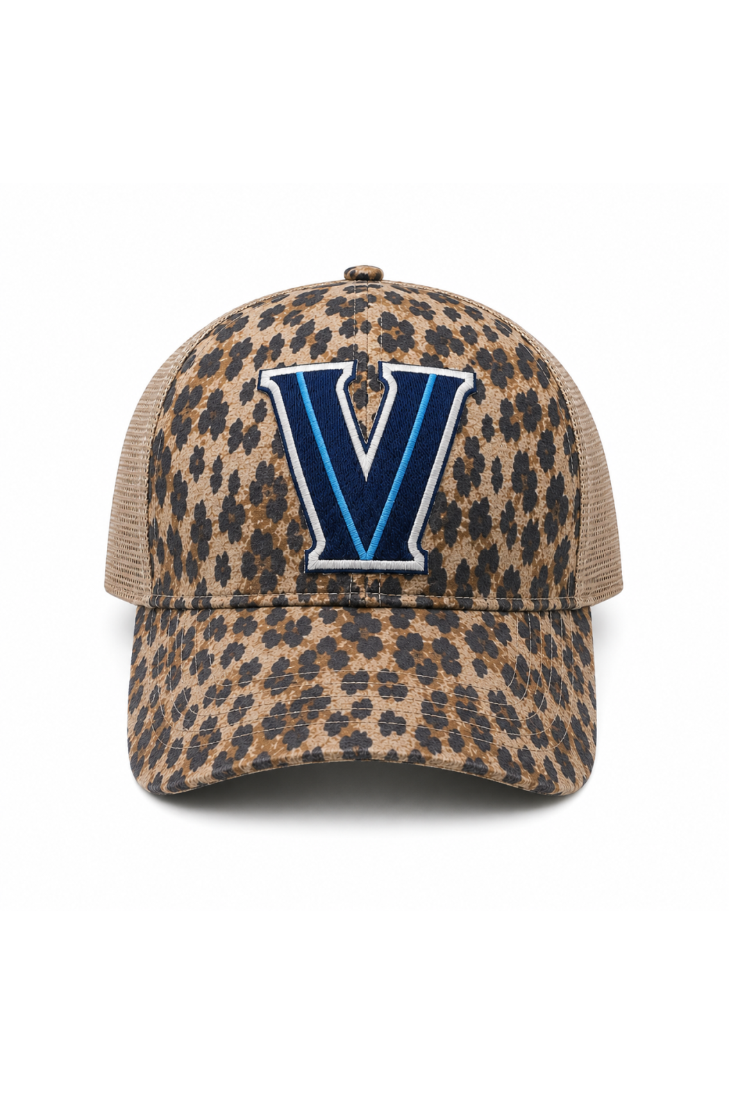 Villanova Criss-Cross Leopard Trucker Cap