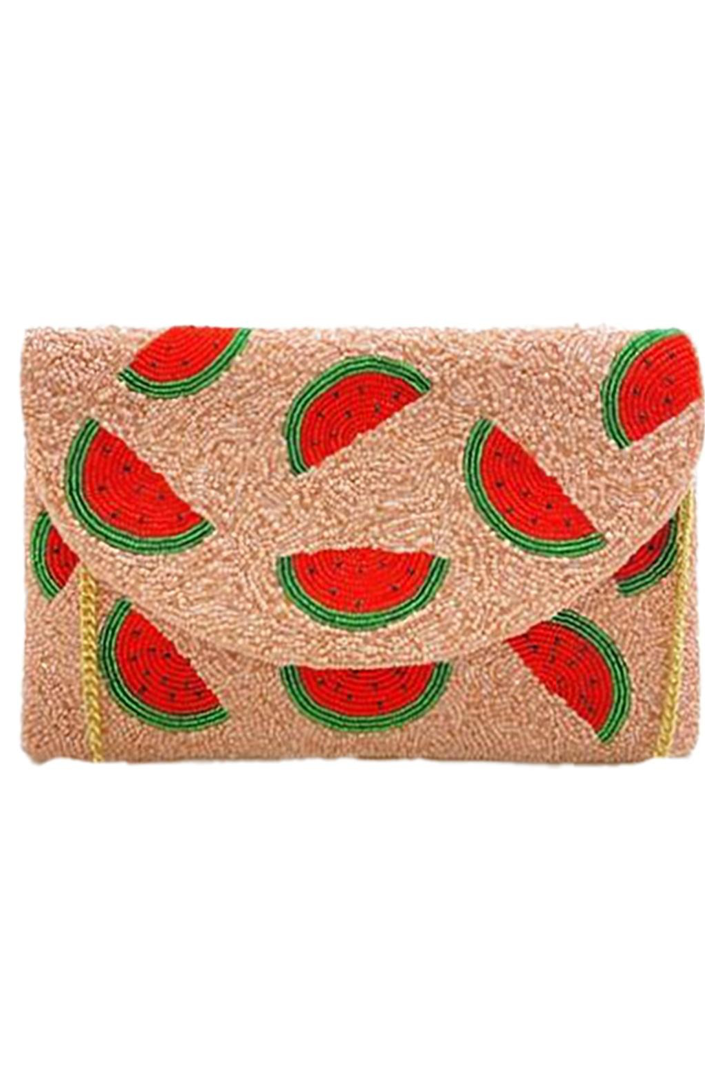 What A Melon Beaded Clutch Crossbody Bag