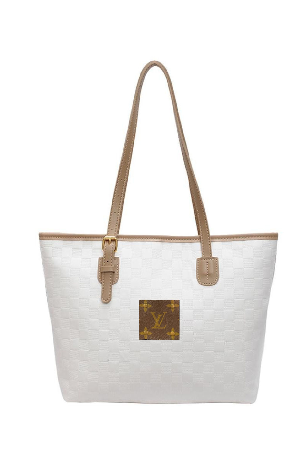 Upcycled Checker Embossed Tote Bag