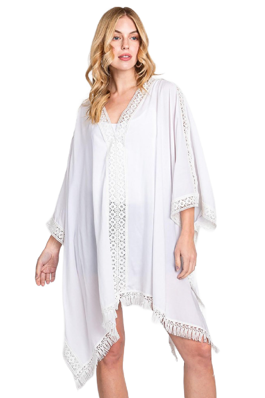 Lace and Tassel Trim Cover-Up