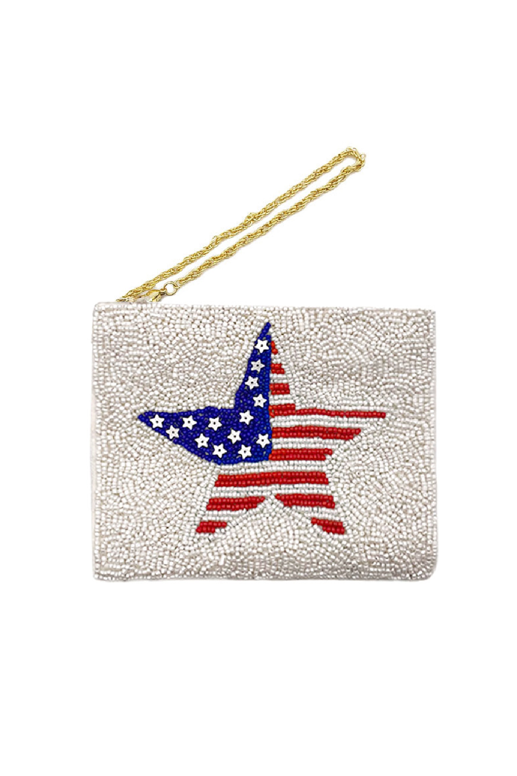 American Star Beaded Wristlet Pouch