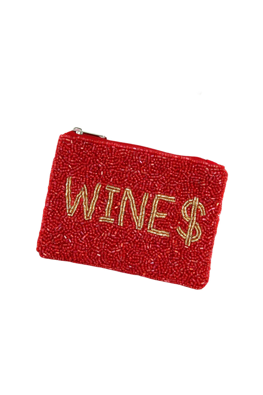 WINE $ Beaded Pouch
