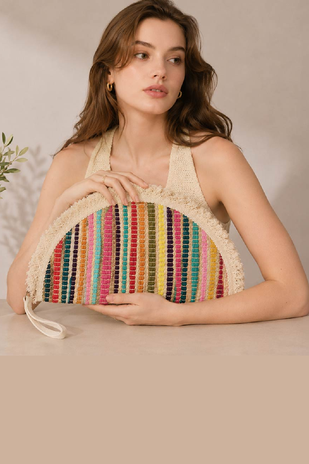 Texture Half Moon Wristlet