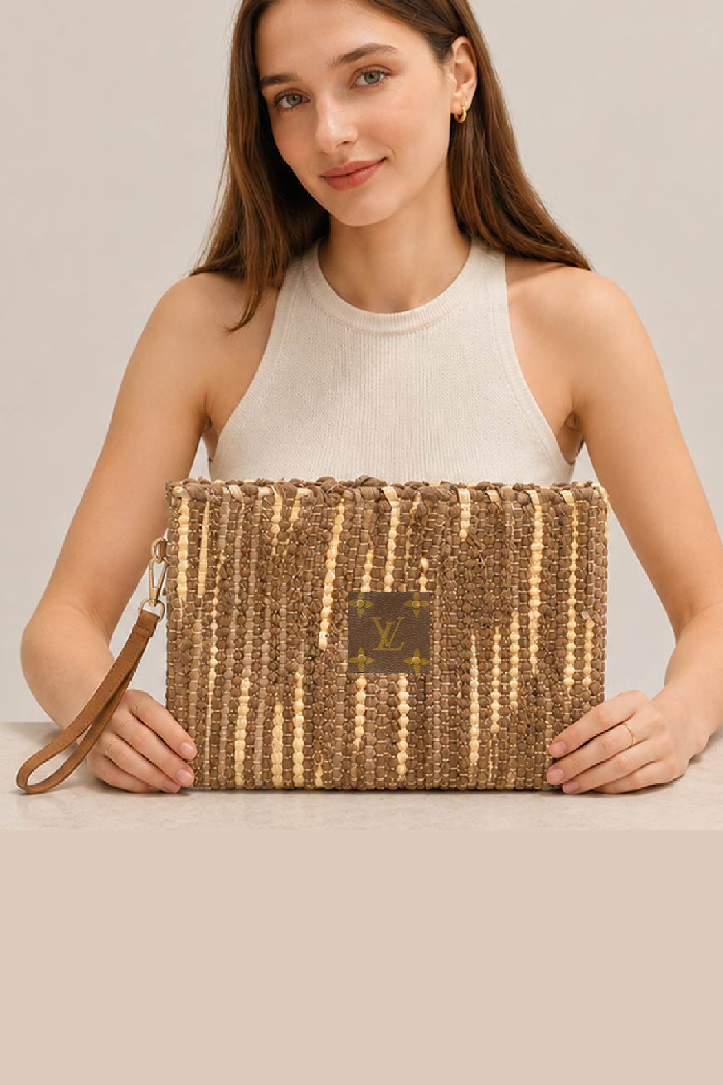 Upcycled Textured Wristlet Crossbody