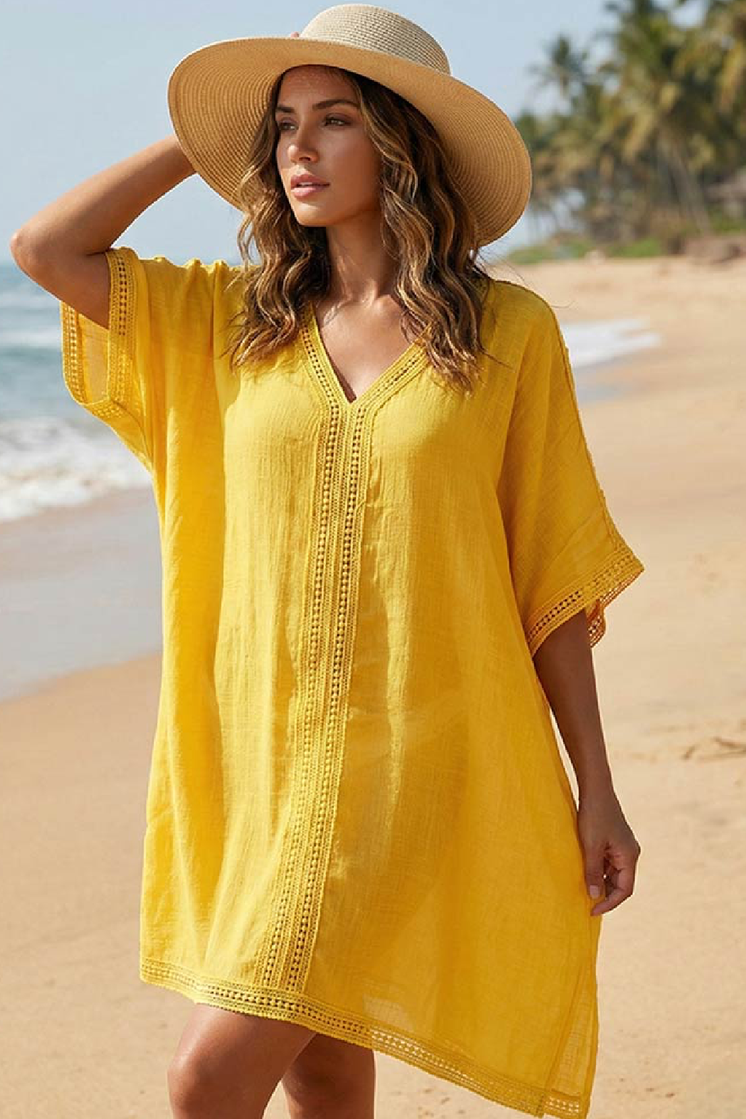 One-Size V Neck Cover Up