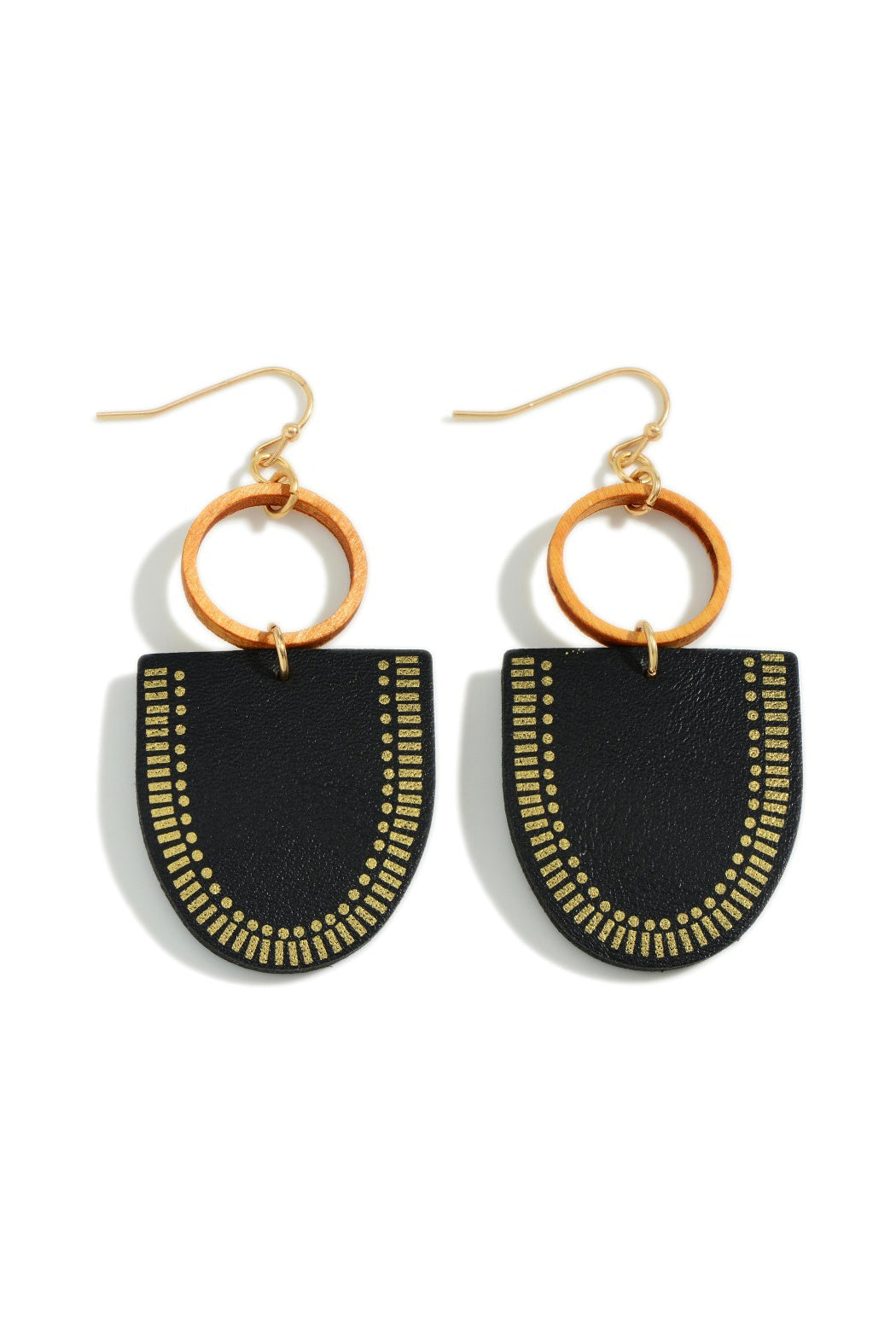 Leather and Wood Earrings