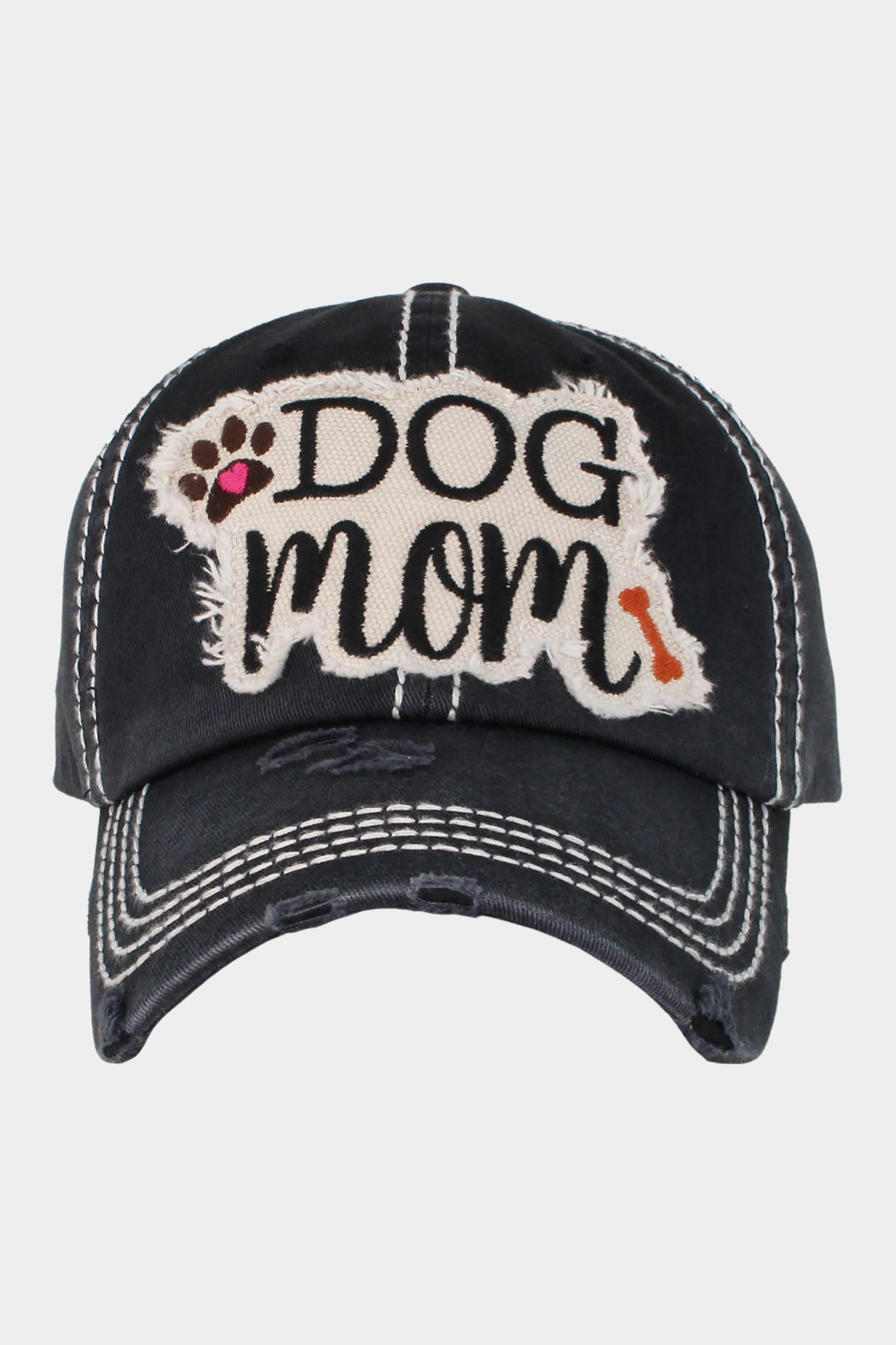 Distressed Dog Mom Baseball Cap