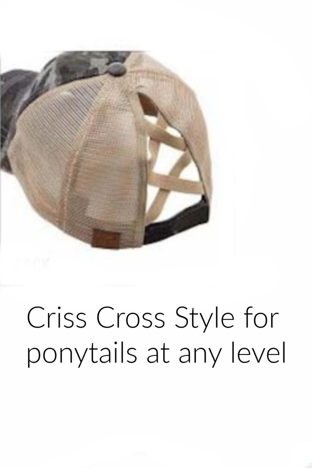 Criss-Cross Pony Tail Baseball Cap - Embellish Your Life 