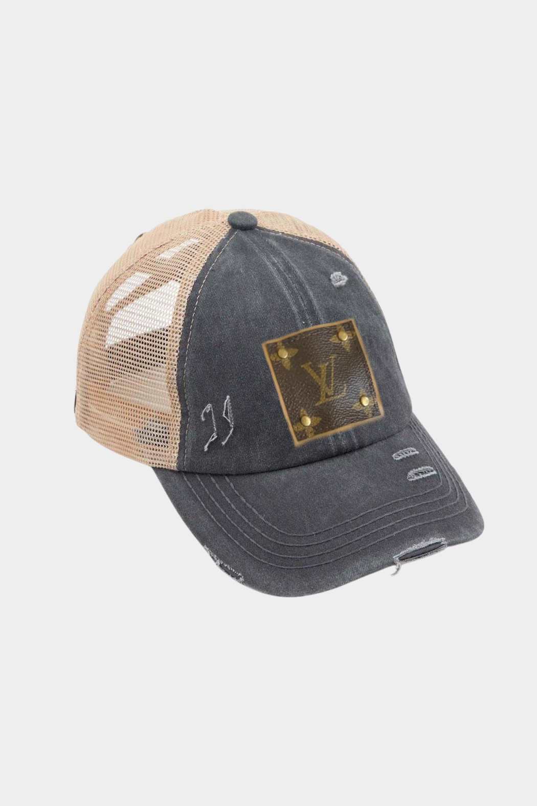 Up-Cycled Distressed Trucker Cap