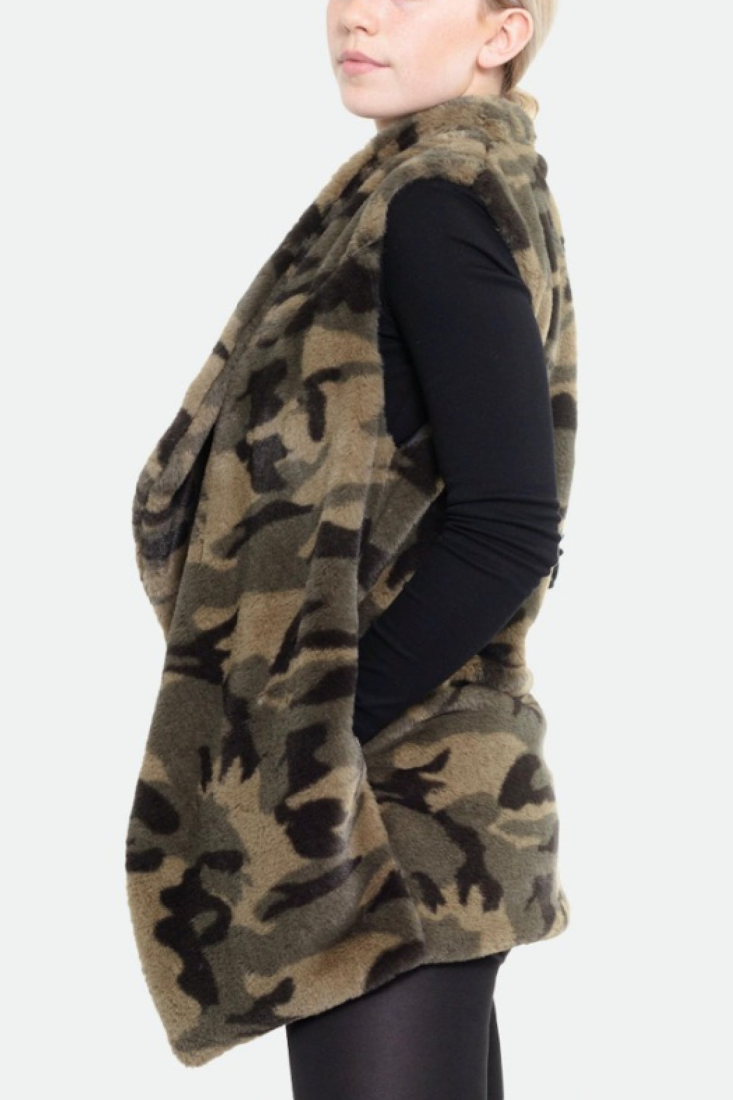 Camo Faux Fur Vest - Embellish Your Life 