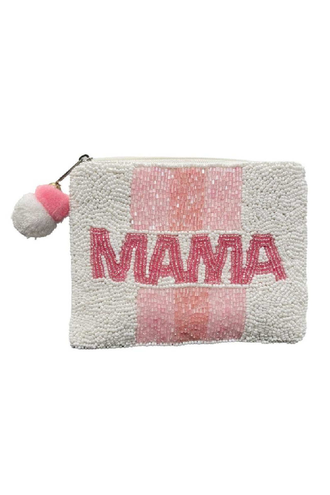 MAMA Beaded Pouch Bag