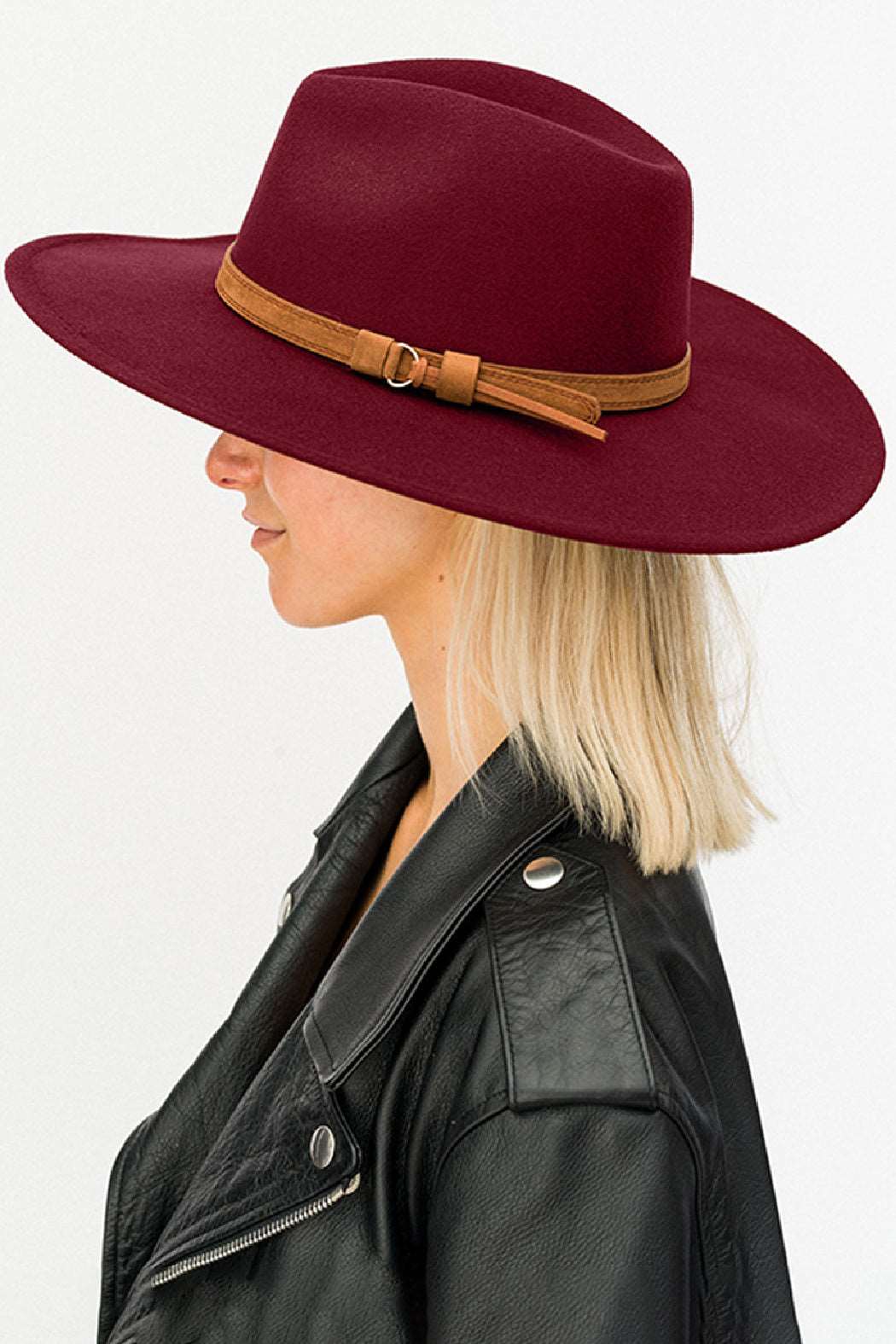 Felt Fedora Hat with Suede Hatband - Embellish Your Life 