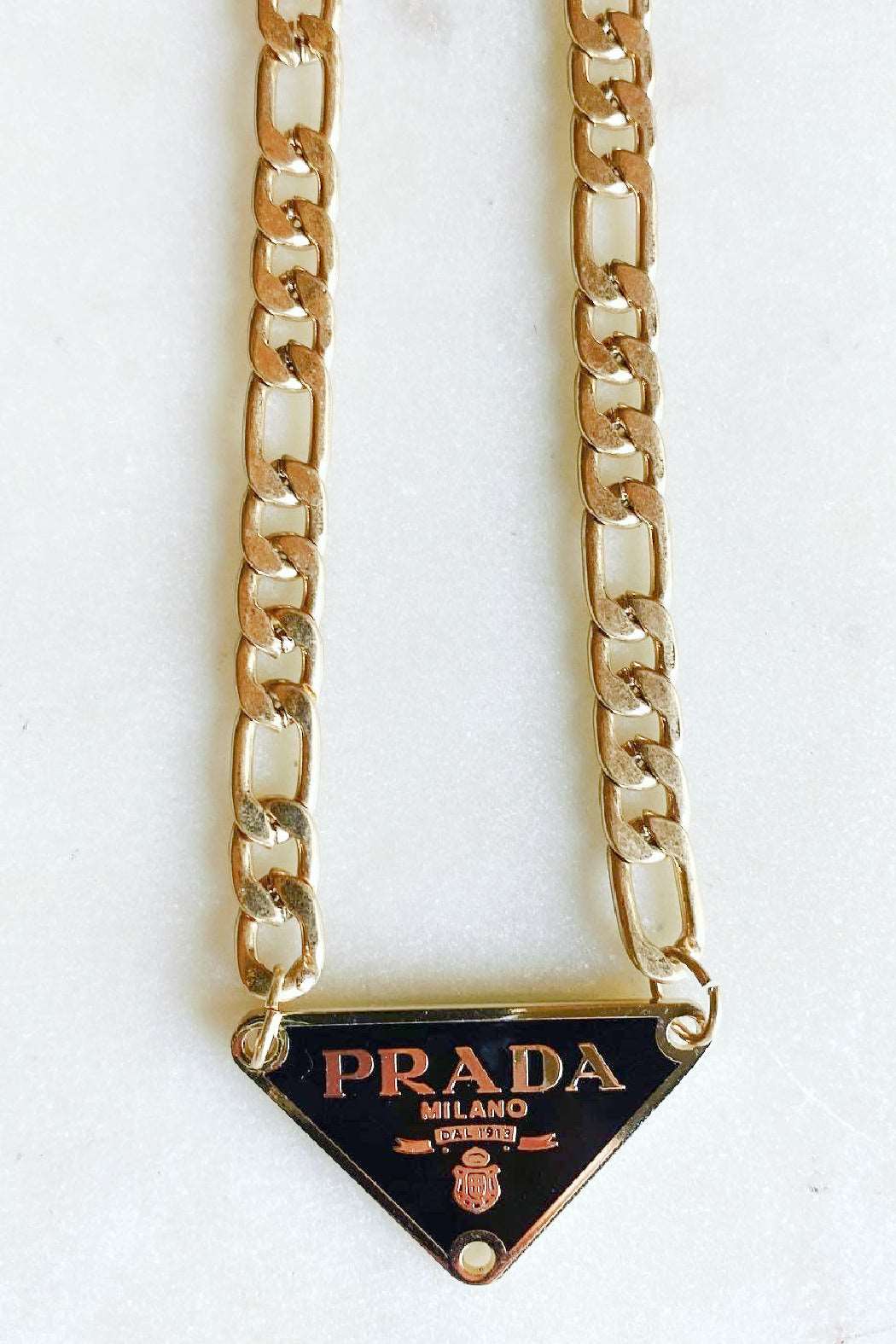 Authentic Prada Blue Heart Pendant | Reworked Gold 14-16