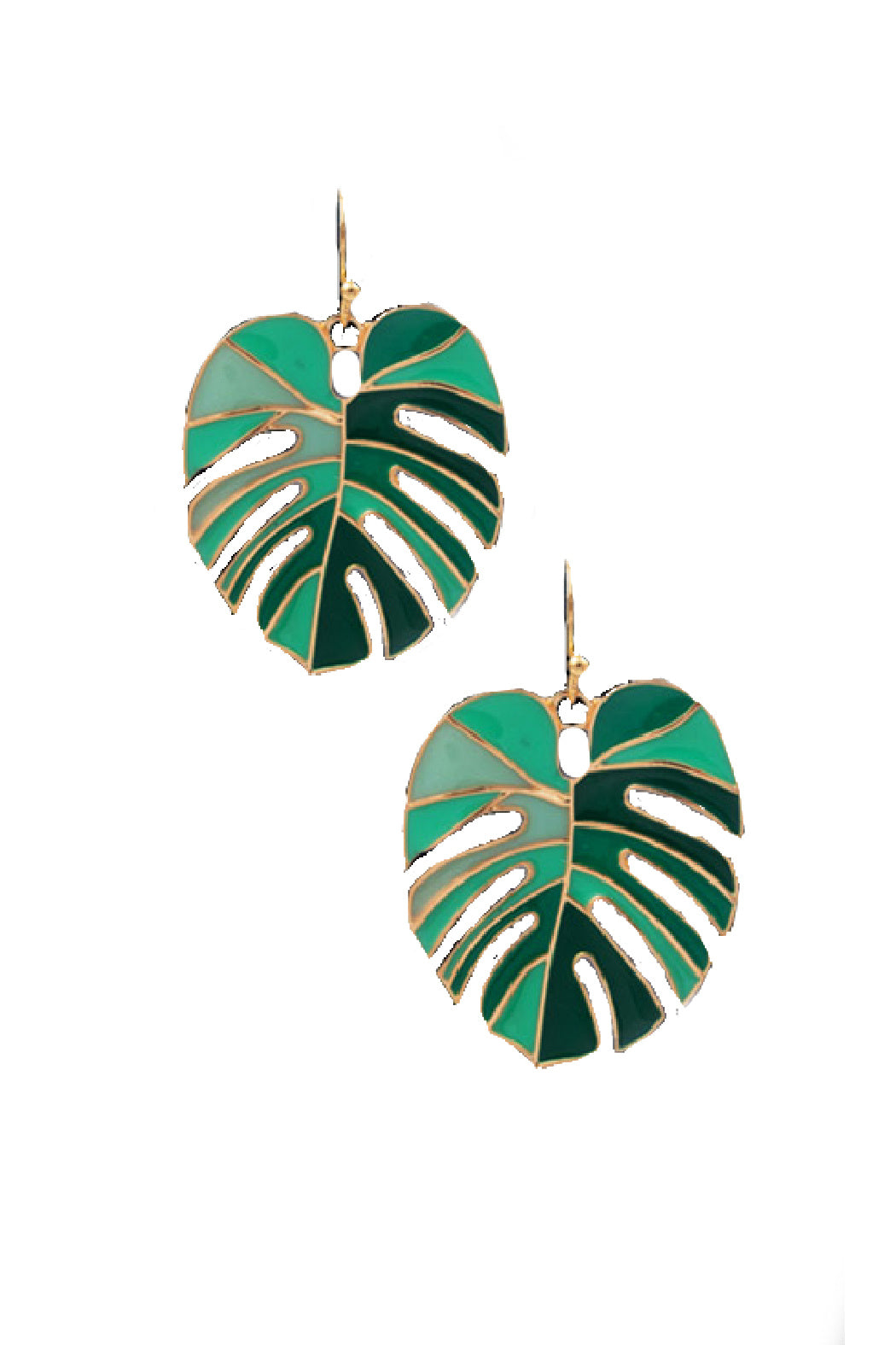 Tropical Leaf Enamel Earrings