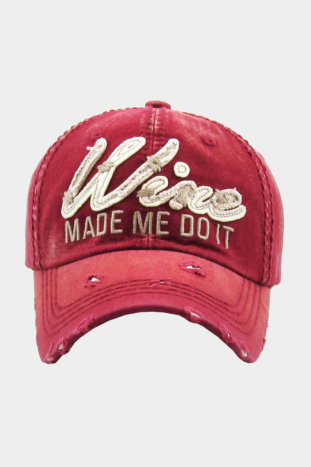 Distressed Wine Baseball Cap - Embellish Your Life 