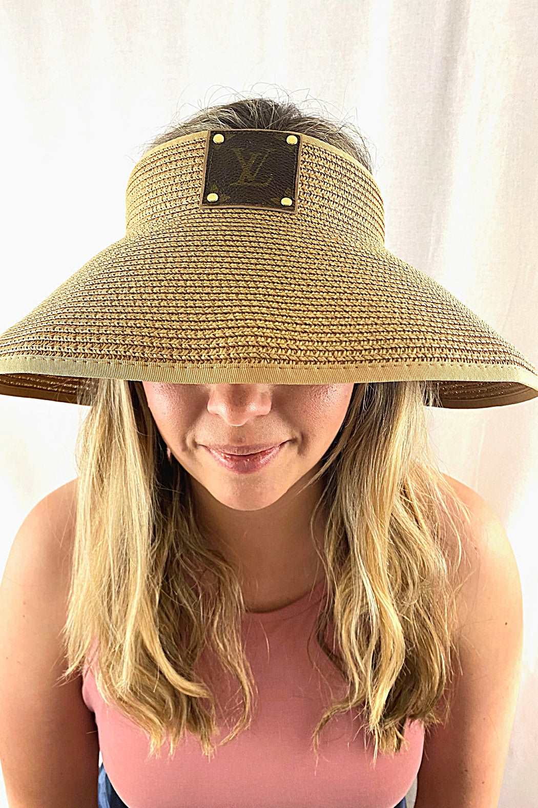 Up-cycled LV Rollable Packable Straw Visor - Embellish Your Life 