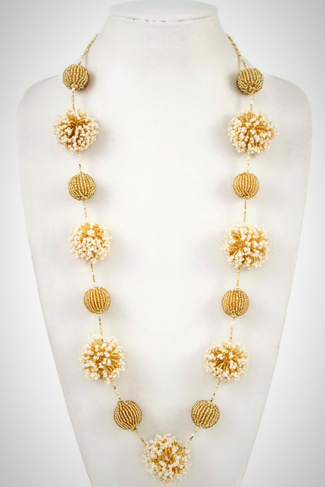 Ivory Beaded Ball Necklace - Embellish Your Life 