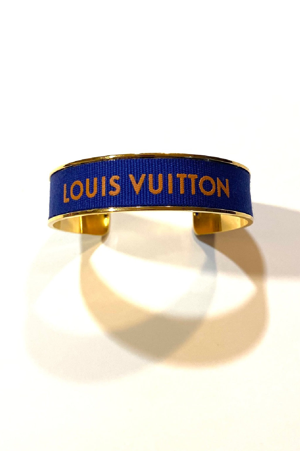 Louis Vuitton Designer Ribbon Upcycled Thin Cuff Bracelet