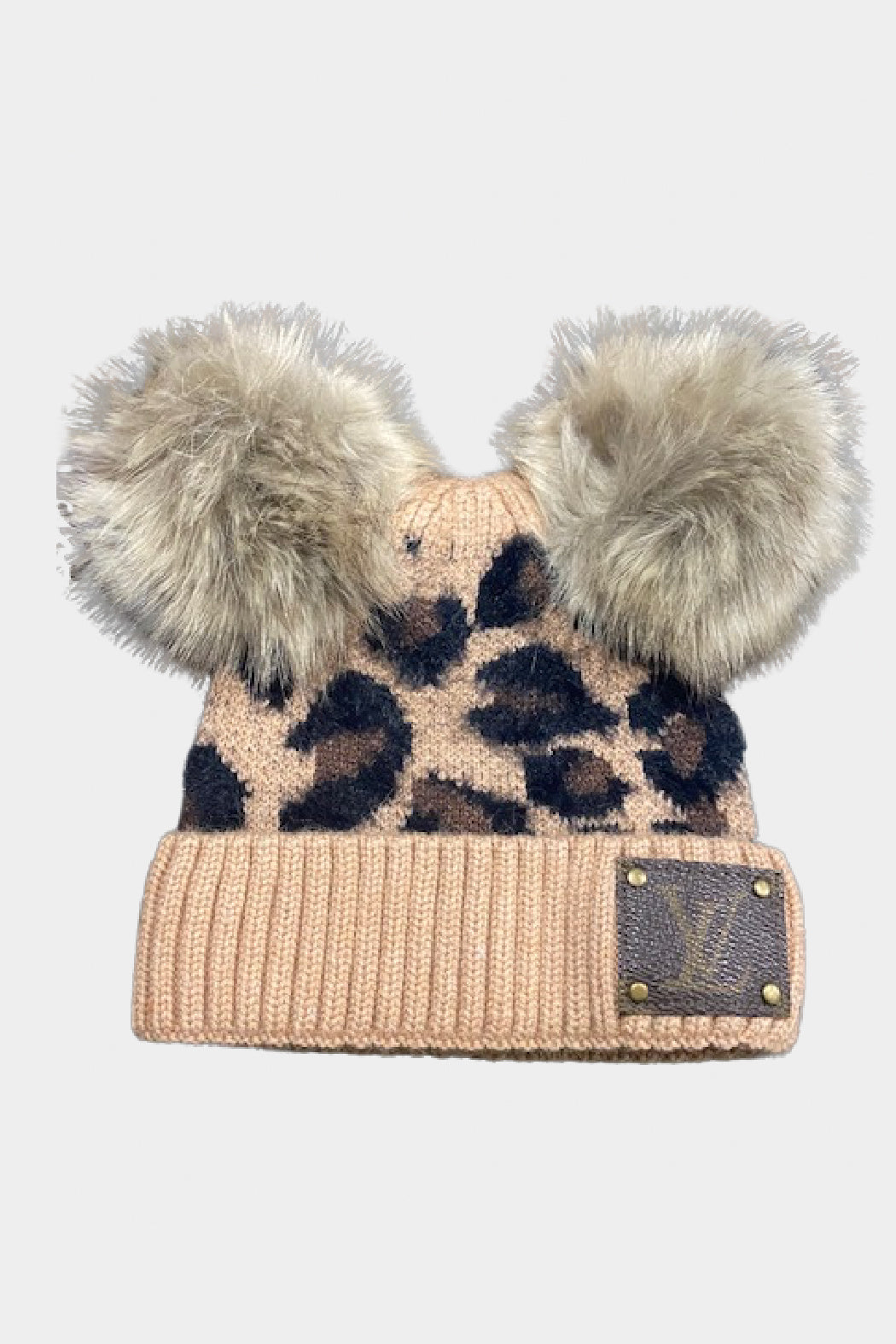 Upcycled Leopard Baby Beanie
