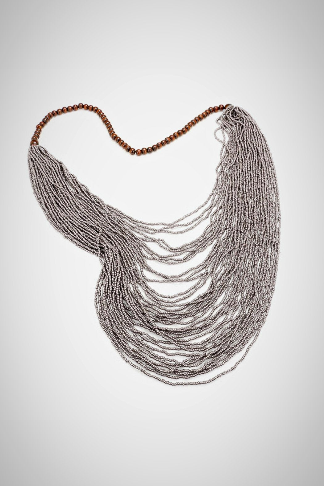 Wooden Gray Beaded Necklace - Embellish Your Life 