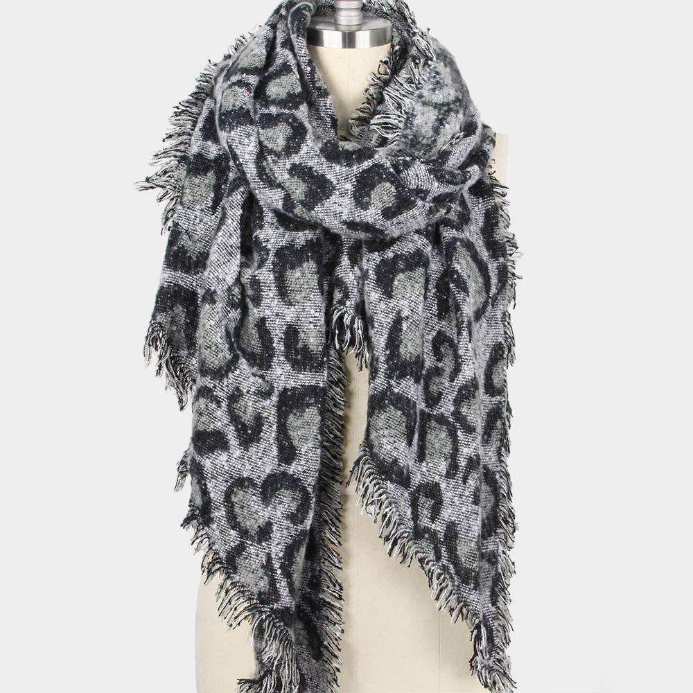 Oversized Leopard Knit Scarf - Embellish Your Life 