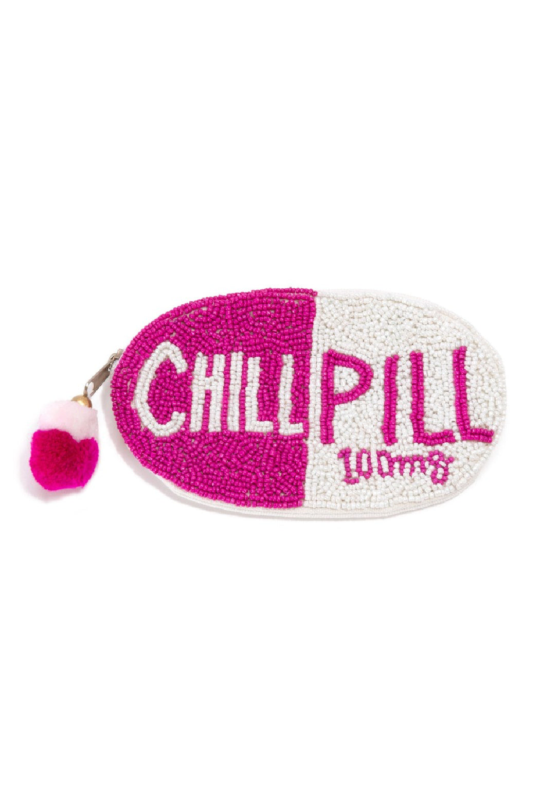 Chill Pill Beaded Pouch Bag