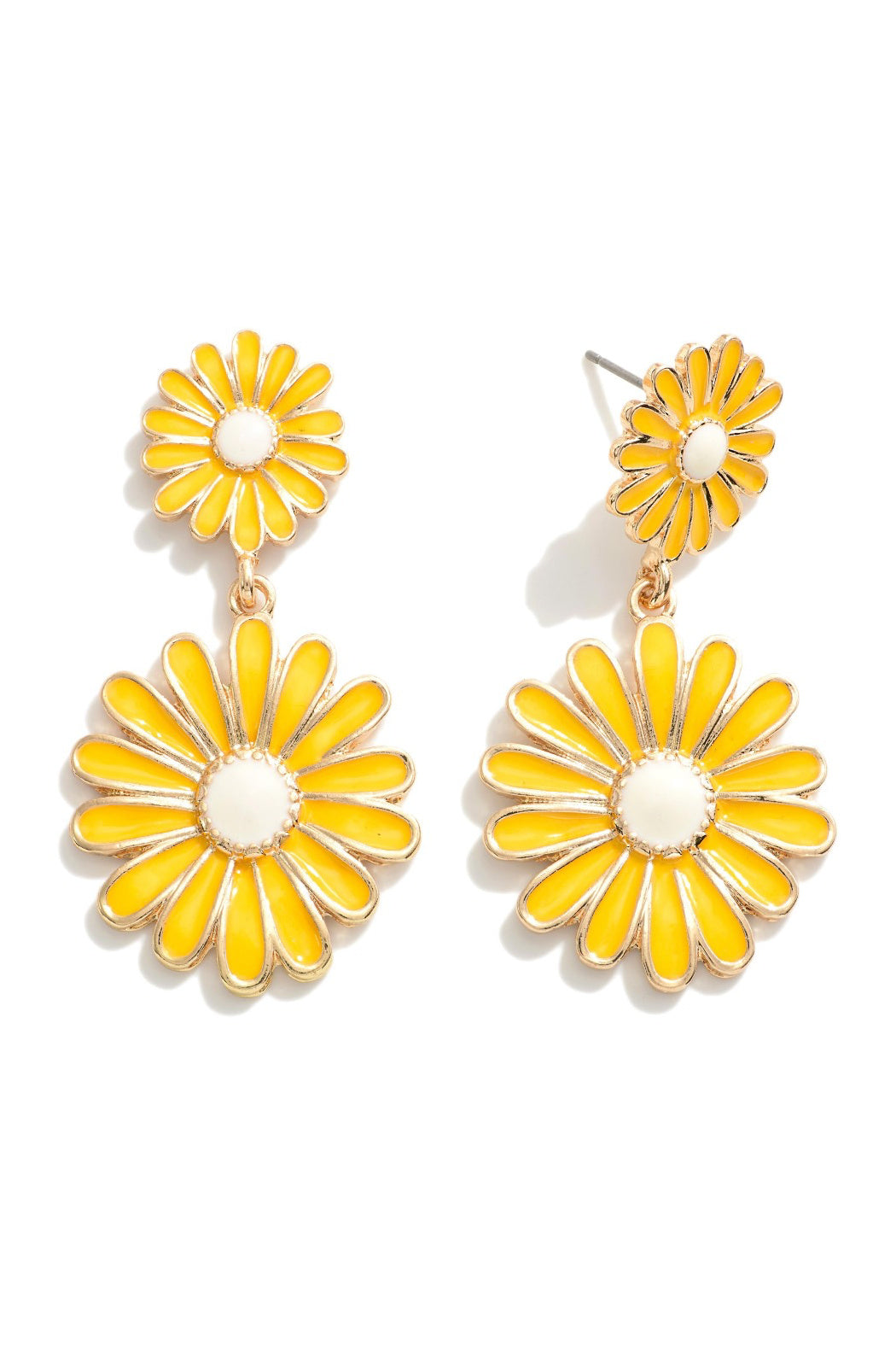 Double Daisy Drop Earrings