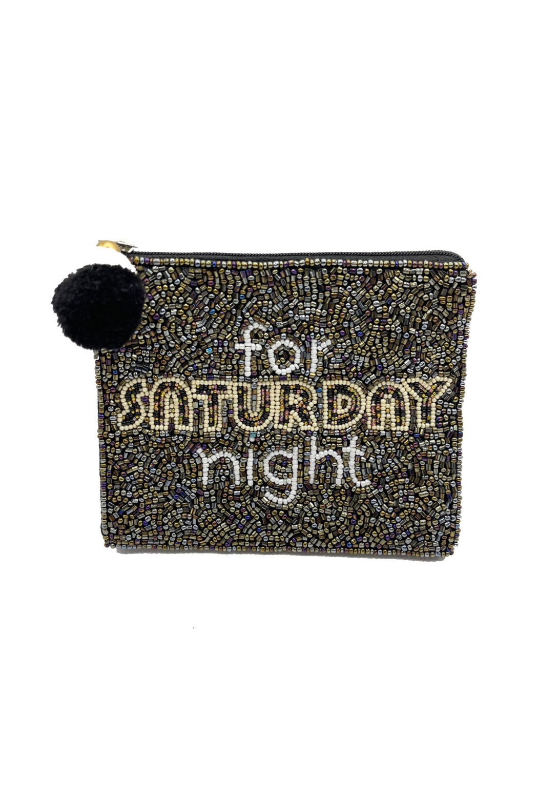 For Saturday Night Beaded Pouch Bag