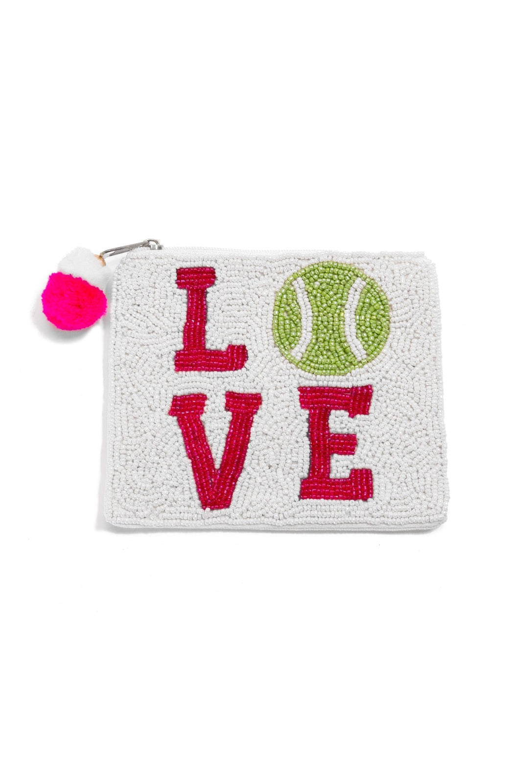 Love Tennis Beaded Pouch