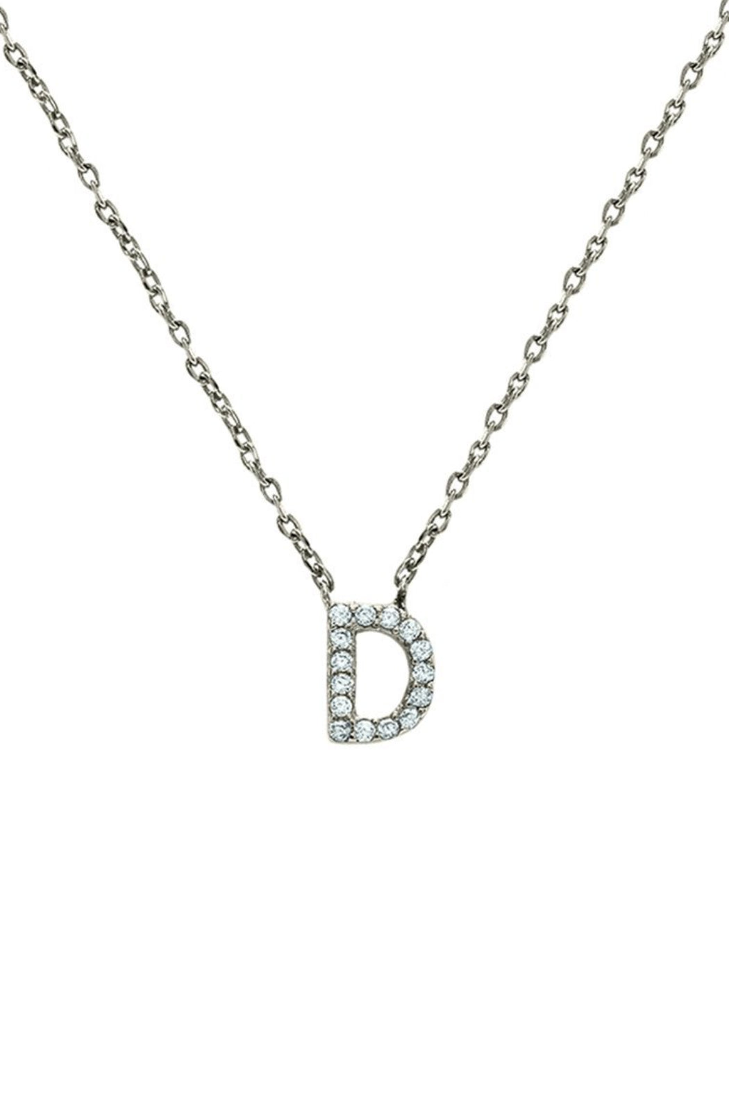Block CZ Initial Necklace - Embellish Your Life 