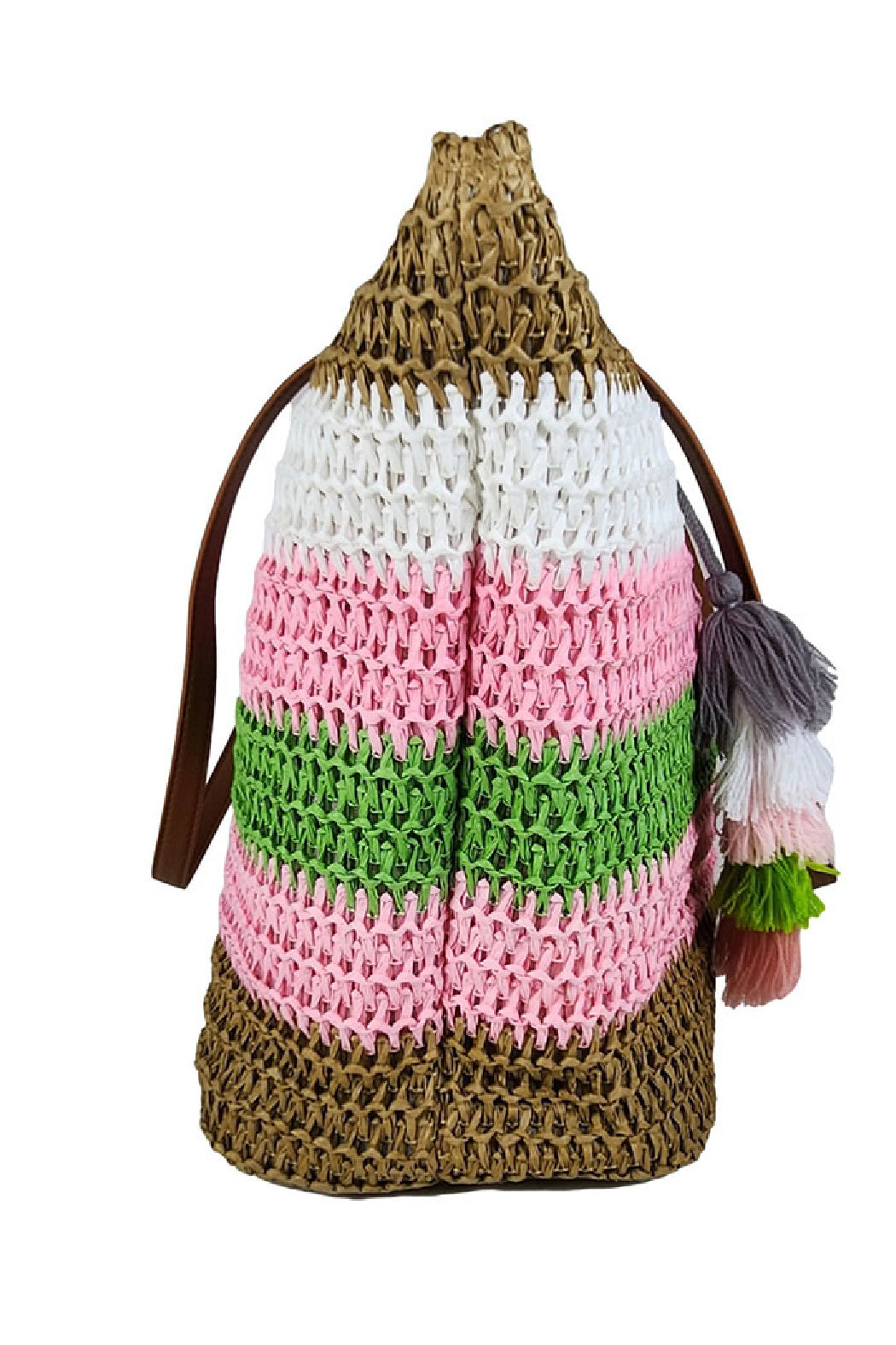 Color Block Straw Bag