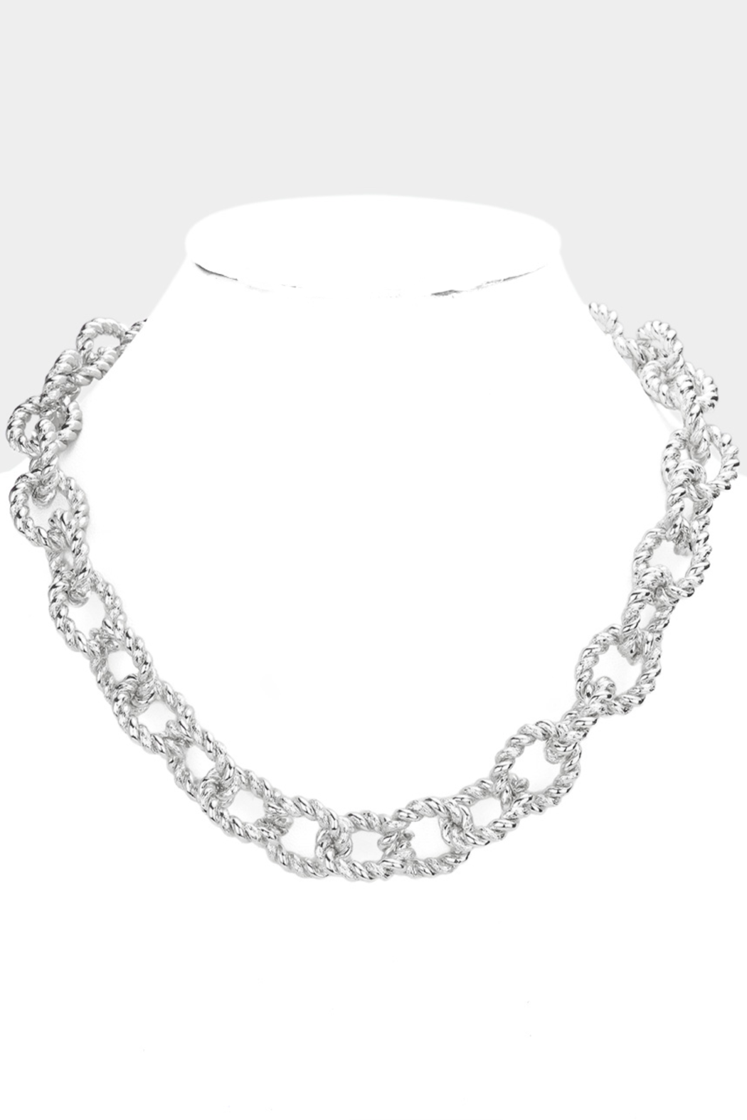Ribbed Chain Link Necklace