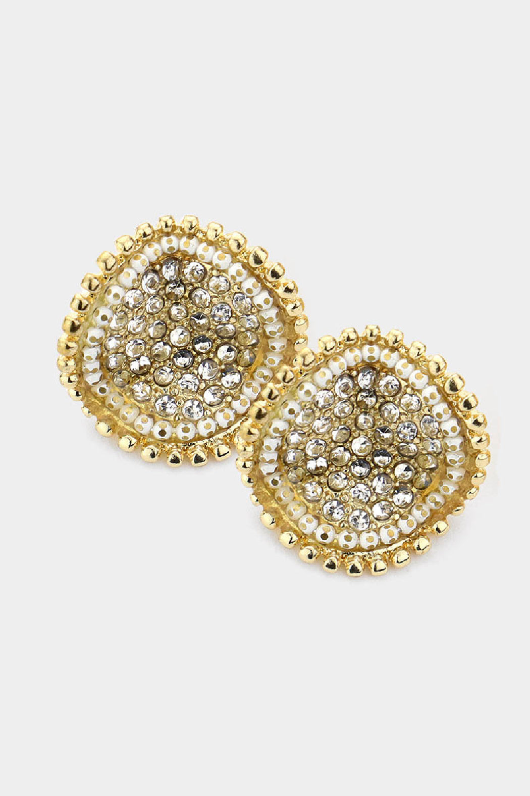Round Wave Pave Earrings