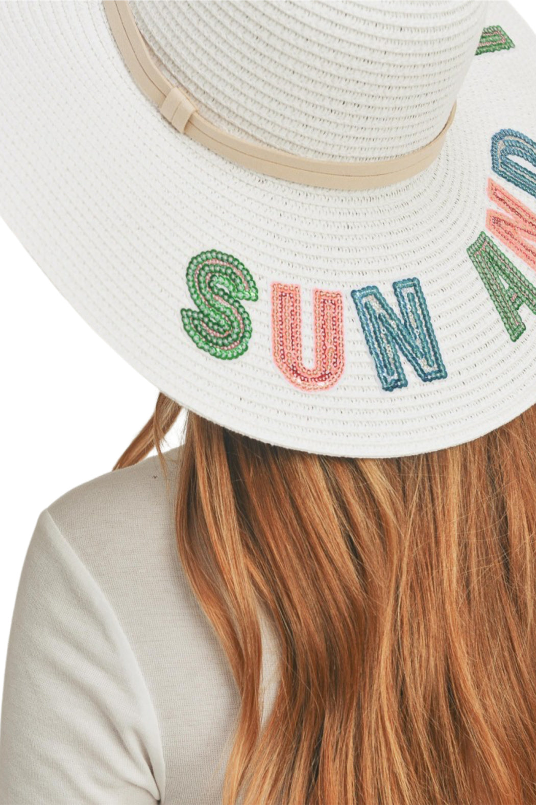 Straw Sequin Sun and Fun Sun Hat