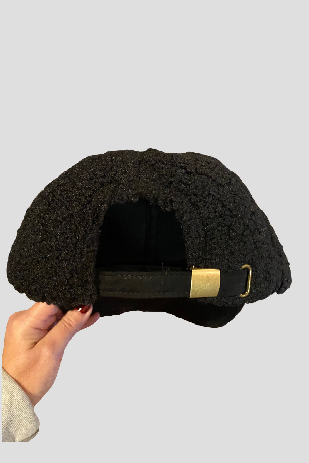 Upcycled Gucci Button Soft Sherpa Cap