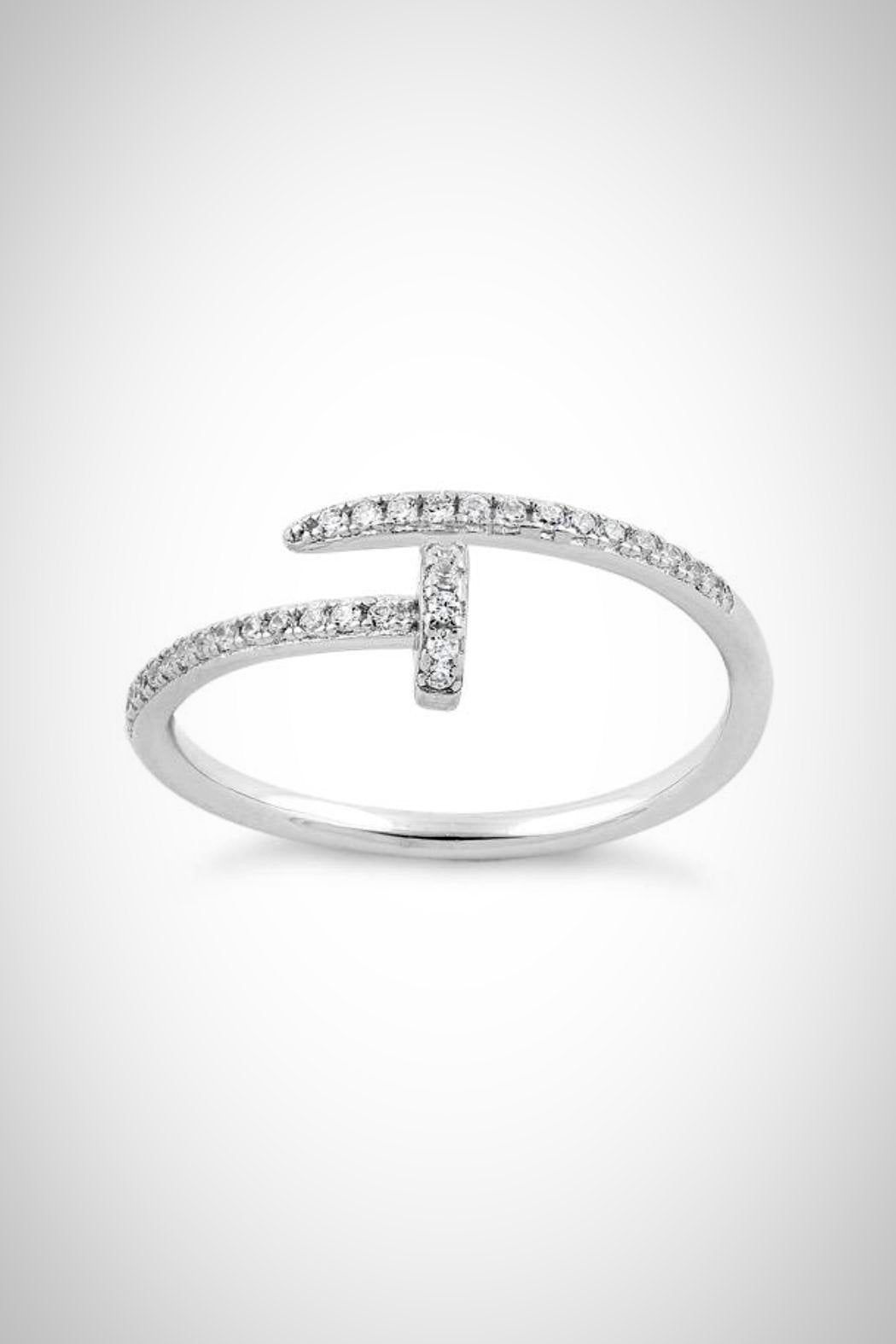 Sterling Nail It CZ Ring - Embellish Your Life 