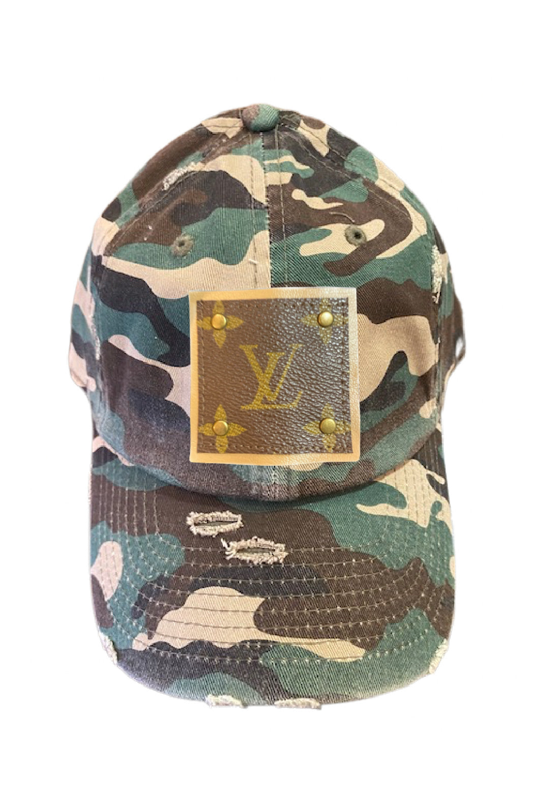 Up-Cycled Green Camouflage Cap