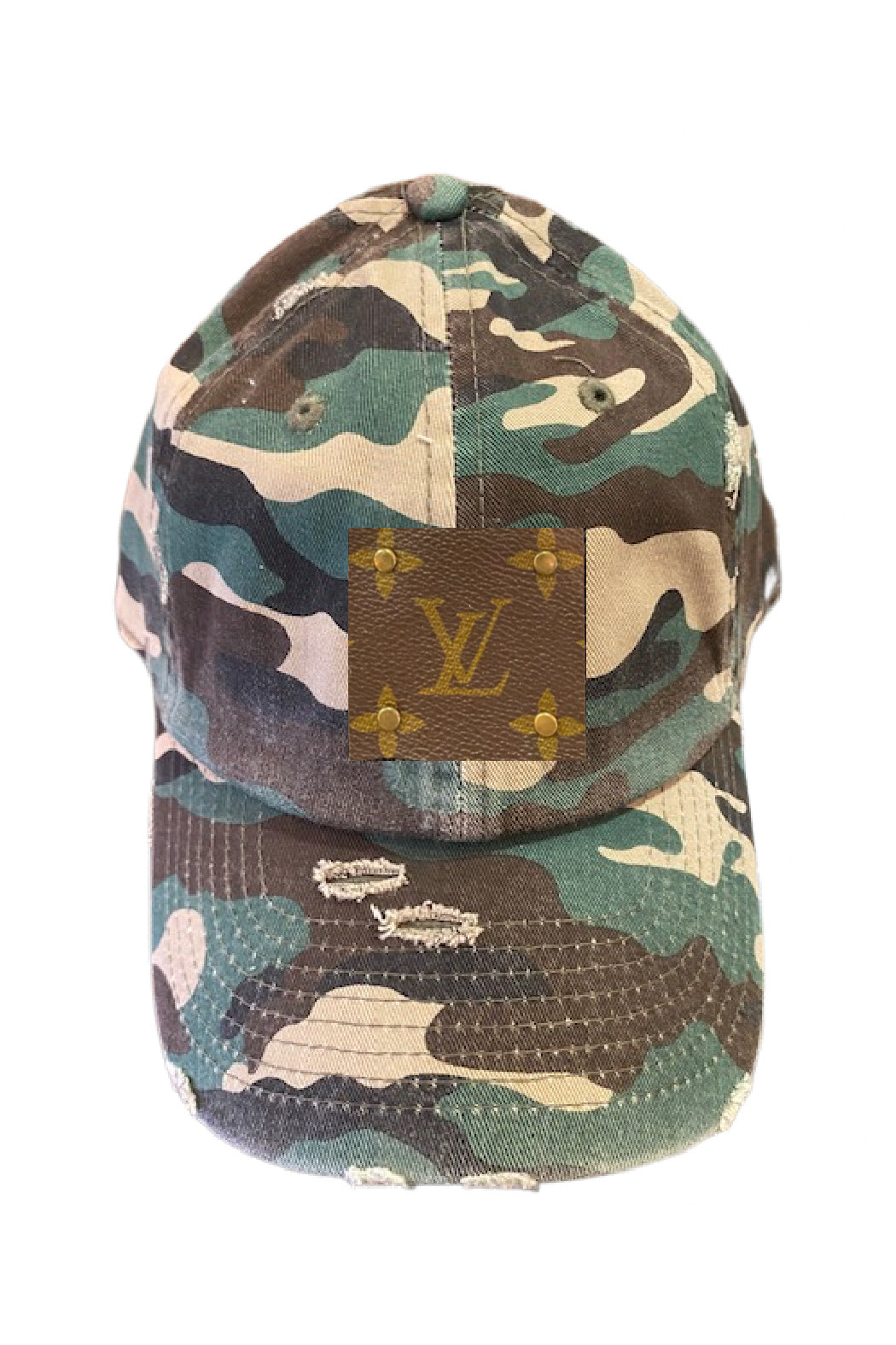 Up-Cycled Green Camouflage Cap
